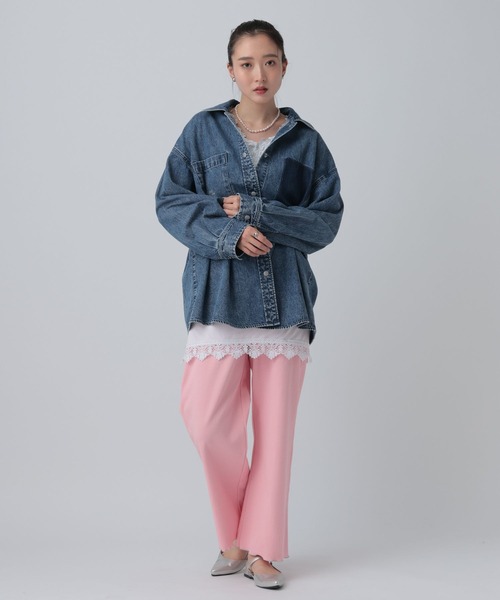LEPSIM(レプシィム)の「レースインナー長袖チュニック 661008(Tシャツ/カットソー・レディース・オフホワイト/ブラック・FREE)」の8枚目の写真
