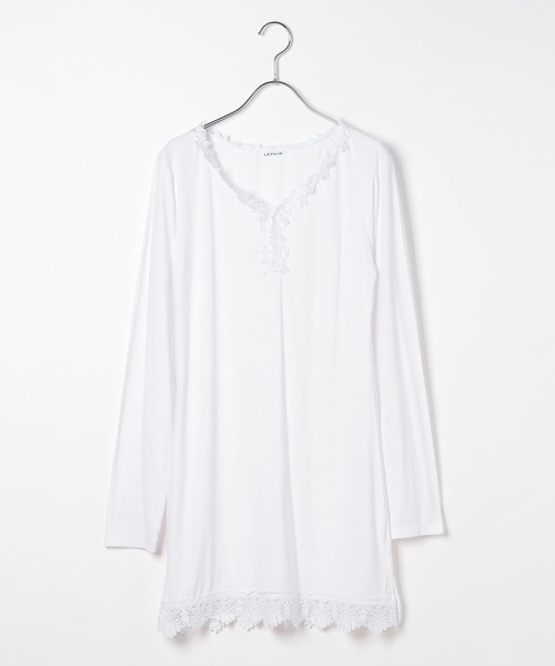 LEPSIM(レプシィム)の「レースインナー長袖チュニック 661008(Tシャツ/カットソー・レディース・オフホワイト/ブラック・FREE)」の10枚目の写真