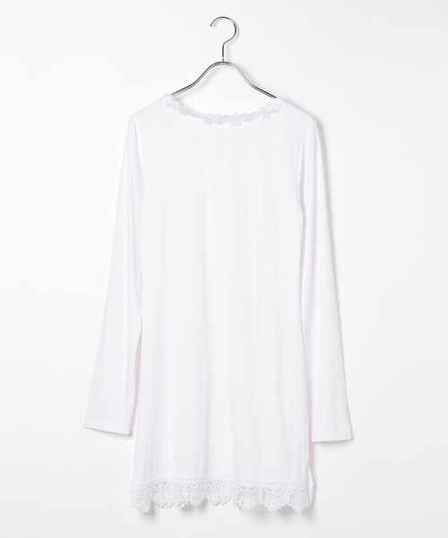 LEPSIM(レプシィム)の「レースインナー長袖チュニック 661008(Tシャツ/カットソー・レディース・オフホワイト/ブラック・FREE)」の11枚目の写真