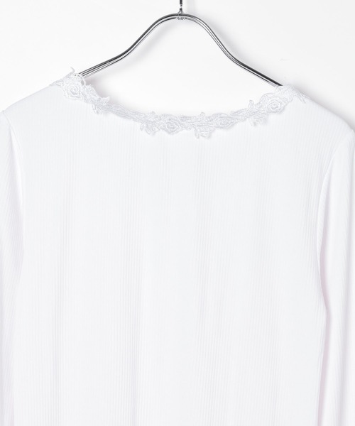 LEPSIM(レプシィム)の「レースインナー長袖チュニック 661008(Tシャツ/カットソー・レディース・オフホワイト/ブラック・FREE)」の15枚目の写真