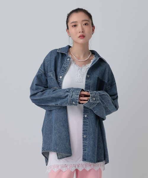 LEPSIM(レプシィム)の「レースインナー長袖チュニック 661008(Tシャツ/カットソー・レディース・オフホワイト/ブラック・FREE)」の3枚目の写真