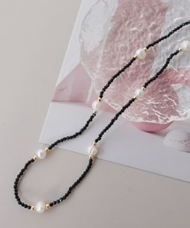 ammy.（エイミードット）の「【 ammy. / エイミードット 】 アクセント パール ツートーンカラー ビーズ ネックレス（ネックレス）」