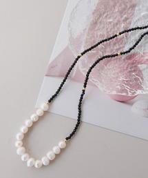 ammy.（エイミードット）の「【 ammy. / エイミードット 】 アクセント パール ツートーンカラー ビーズ ネックレス（ネックレス）」