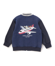 SLAP SLIP（スラップスリップ）の「恐竜ロゴ刺しゅうデニム風ニットスタジャン(90~130cm)（スタジャン）」