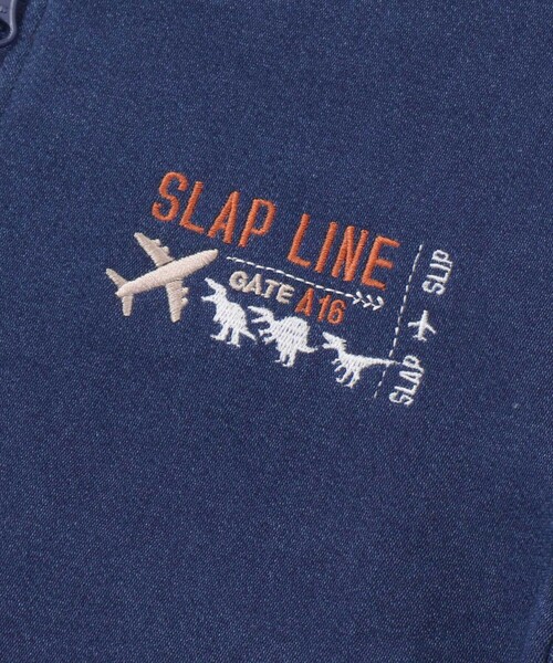 SLAP SLIP(スラップスリップ)の「恐竜ロゴ刺しゅうデニム風ニットスタジャン(90~130cm)(スタジャン・キッズ・ブルー/ネイビー・120cm/110cm/130cm/100cm/90cm)」の20枚目の写真