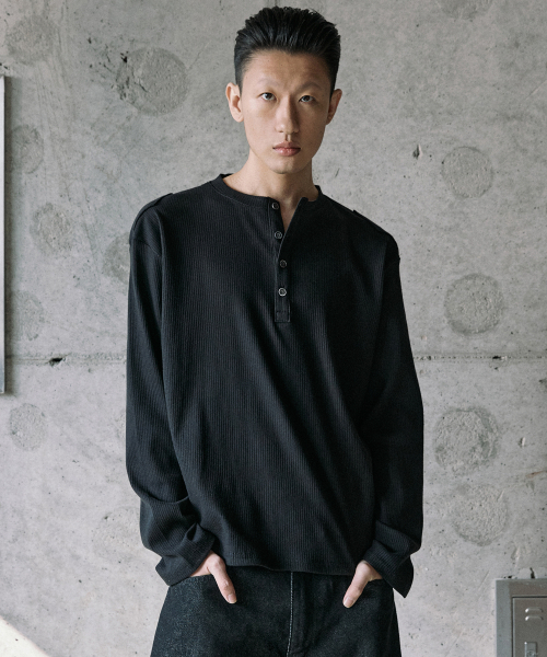 P.IN.O(ピインオ)の「ソフトウェスタンリブロングスリーブ - ブラック(Tシャツ/カットソー・メンズ・その他・MEDIUM/LARGE)」の1枚目の写真
