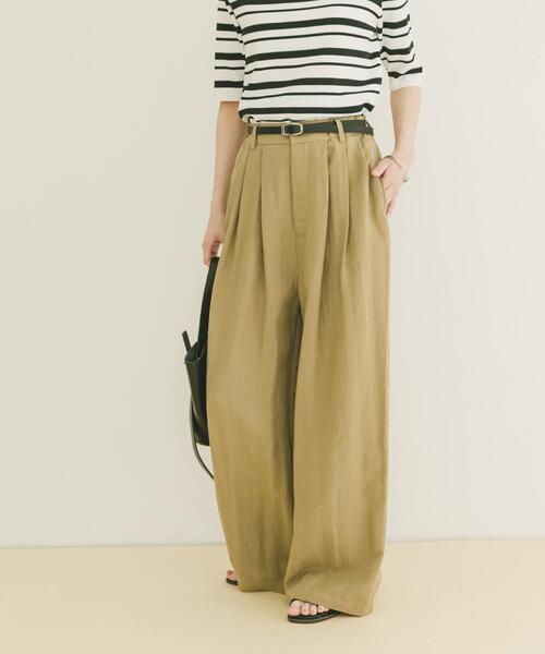 ITEMS URBANRESEARCH(アイテムズ アーバンリサーチ)の「タックギャザーパンツ(その他パンツ・レディース・ベージュ/ボルドー/ブラック・FREE/TALL)」の5枚目の写真