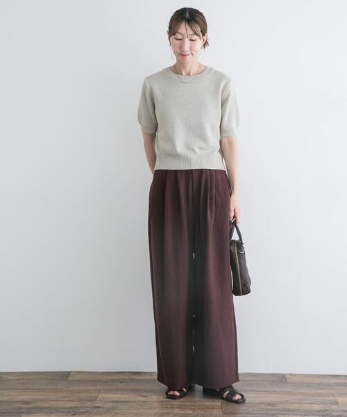 ITEMS URBANRESEARCH(アイテムズ アーバンリサーチ)の「タックギャザーパンツ(その他パンツ・レディース・ベージュ/ボルドー/ブラック・FREE/TALL)」の7枚目の写真