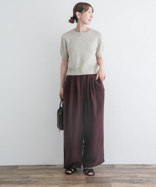 ITEMS URBANRESEARCH(アイテムズ アーバンリサーチ)の「タックギャザーパンツ(その他パンツ・レディース・ベージュ/ボルドー/ブラック・FREE/TALL)」の8枚目の写真