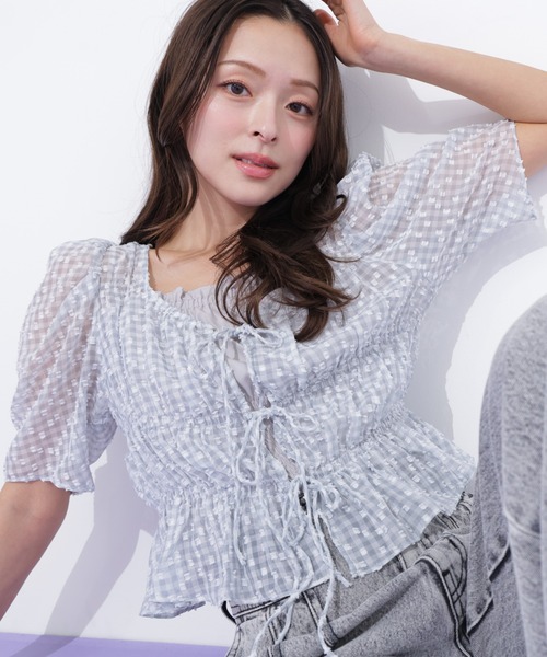 JILL by JILL STUART（ジルバイジルスチュアート）の「シャーリングボレロアンサンブル（シャツ/ブラウス・レディース・ブルー系その他/ベージュ系その他/ホワイト系その他・FREE）」の3枚目の写真