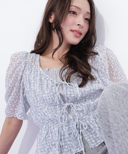 JILL by JILL STUART（ジルバイジルスチュアート）の「シャーリングボレロアンサンブル（シャツ/ブラウス・レディース・ブルー系その他/ベージュ系その他/ホワイト系その他・FREE）」の4枚目の写真
