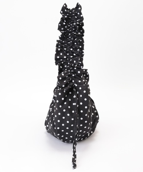 Lace Ladies(レースレディース)の「ドット柄 ハーフムーン フリル ショルダー バッグ(ショルダーバッグ・レディース・ブラック/ホワイト・FREE)」の10枚目の写真
