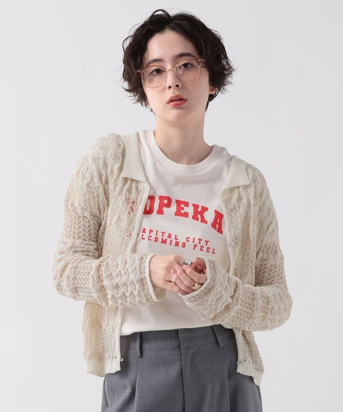 GEORGE'S（ジョージズ）の「ガラアミポロカーティガン（カーディガン/ボレロ・レディース・ブラック/ブラウン系その他/オフホワイト・FREE）」の10枚目の写真
