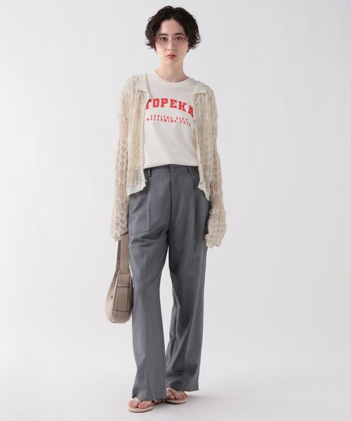 GEORGE'S（ジョージズ）の「ガラアミポロカーティガン（カーディガン/ボレロ・レディース・ブラック/ブラウン系その他/オフホワイト・FREE）」の4枚目の写真