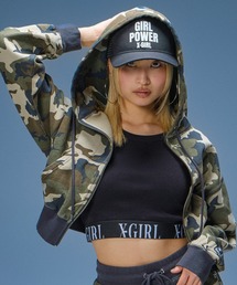 X-girl | HIBISCUS CAMOUFLAGE ZIP UP SWEAT HOODIE(パーカー)