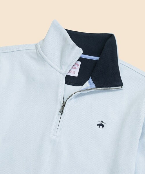 BROOKS BROTHERS（ブルックスブラザーズ）の「コットン　フレンチリブ　GFロゴ　ハーフジップ　モックネックプルオーバー（スウェット・メンズ・ネイビー/ブルー/グリーン・LARGE/MEDIUM/SMALL/X-LARGE）」の5枚目の写真