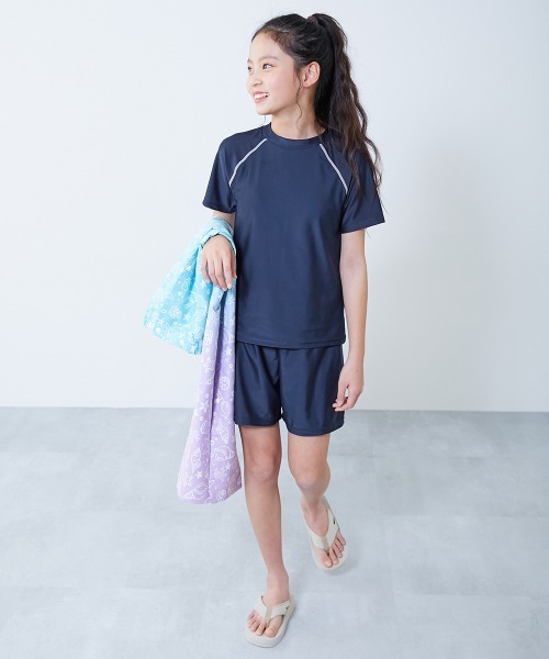 UVカット 女児 セパレート Tシャツ&パンツ型 スクール水着（水着