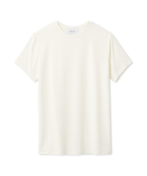 emmi(エミ)の「バンブーショートスリーブカットソー(Tシャツ/カットソー・レディース・ダークグレー/ピンク/ホワイト・F)」の1枚目の写真