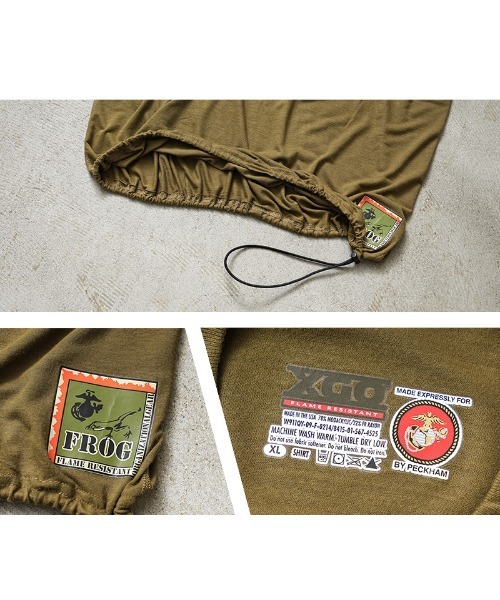 MILITARY(ミリタリー)の「実物 新品 デッドストック 米軍 リメイク USMC FROG モックネック L/S 裾ドローコード リメイク(Tシャツ/カットソー・メンズ・ブラウン系その他・FREE)」の12枚目の写真