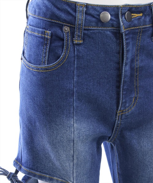 clear（クリア）の「【低身長対応／サイズ展開あり】サイドスリットリボン付きフレアデニムパンツ[カジュアル  ガーリー 着回し抜群 フェミニン]（デニムパンツ・レディース・ライトブルー/ブラック・S/PS/M）」の10枚目の写真