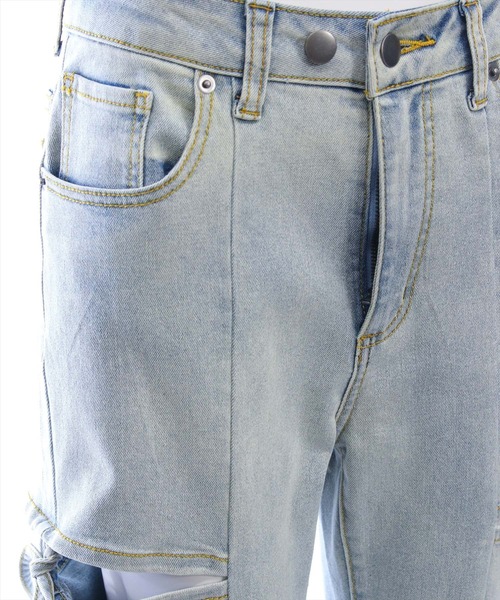 clear（クリア）の「【低身長対応／サイズ展開あり】サイドスリットリボン付きフレアデニムパンツ[カジュアル  ガーリー 着回し抜群 フェミニン]（デニムパンツ・レディース・ライトブルー/ブラック・S/PS/M）」の9枚目の写真