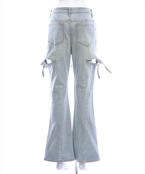 clear（クリア）の「【低身長対応／サイズ展開あり】サイドスリットリボン付きフレアデニムパンツ[カジュアル  ガーリー 着回し抜群 フェミニン]（デニムパンツ・レディース・ライトブルー/ブラック・S/PS/M）」の17枚目の写真