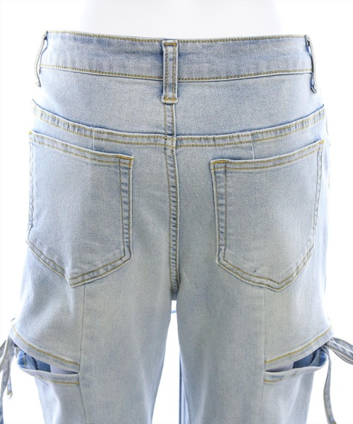 clear（クリア）の「【低身長対応／サイズ展開あり】サイドスリットリボン付きフレアデニムパンツ[カジュアル  ガーリー 着回し抜群 フェミニン]（デニムパンツ・レディース・ライトブルー/ブラック・S/PS/M）」の18枚目の写真