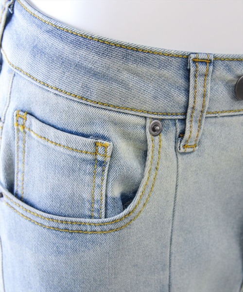 clear（クリア）の「【低身長対応／サイズ展開あり】サイドスリットリボン付きフレアデニムパンツ[カジュアル  ガーリー 着回し抜群 フェミニン]（デニムパンツ・レディース・ライトブルー/ブラック・S/PS/M）」の21枚目の写真