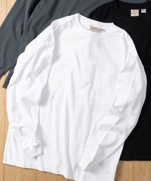 【h】〔Goodwear/グッドウェア〕USAコットン ヘビーウェイト ポケット付きビッグシルエットTシャツ/無地/ロンT