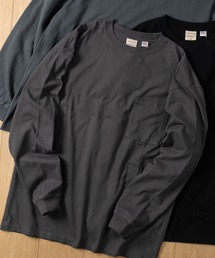【h】〔Goodwear/グッドウェア〕USAコットン ヘビーウェイト ポケット付きビッグシルエットTシャツ/無地/ロンT