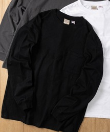 【h】〔Goodwear/グッドウェア〕USAコットン ヘビーウェイト ポケット付きビッグシルエットTシャツ/無地/ロンT