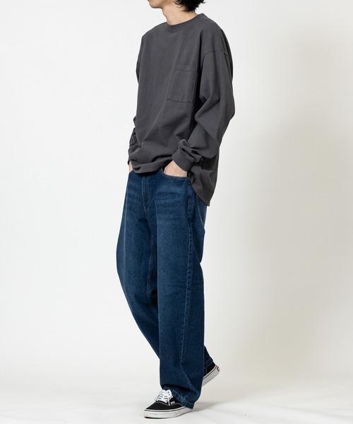 Goodwear（グッドウェア）の「【h】〔Goodwear/グッドウェア〕USAコットン ヘビーウェイト ポケット付きビッグシルエットTシャツ/無地/ロンT（Tシャツ/カットソー・メンズ・ホワイト/ネイビー/ブルー系その他/チャコールグレー/ブラック・MEDIUM/LARGE/X-LARGE）」の22枚目の写真