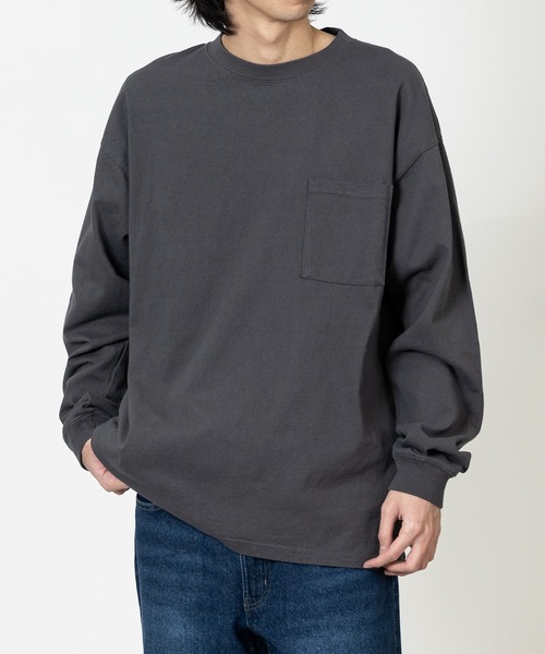 Goodwear（グッドウェア）の「【h】〔Goodwear/グッドウェア〕USAコットン ヘビーウェイト ポケット付きビッグシルエットTシャツ/無地/ロンT（Tシャツ/カットソー・メンズ・ホワイト/ネイビー/ブルー系その他/チャコールグレー/ブラック・MEDIUM/LARGE/X-LARGE）」の18枚目の写真