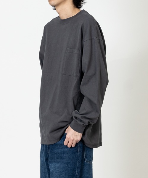 Goodwear（グッドウェア）の「【h】〔Goodwear/グッドウェア〕USAコットン ヘビーウェイト ポケット付きビッグシルエットTシャツ/無地/ロンT（Tシャツ/カットソー・メンズ・ホワイト/ネイビー/ブルー系その他/チャコールグレー/ブラック・MEDIUM/LARGE/X-LARGE）」の19枚目の写真