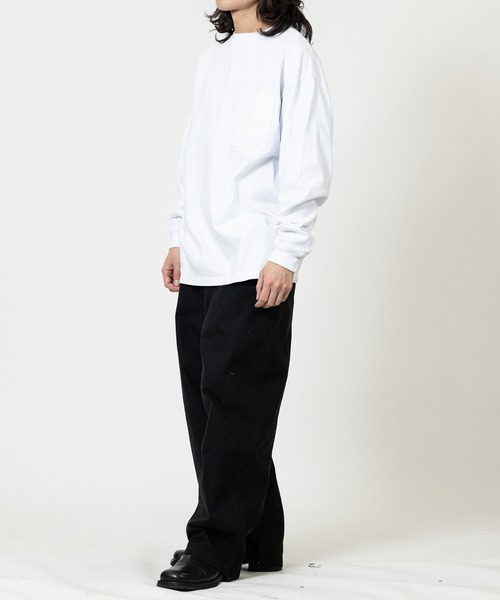 Goodwear（グッドウェア）の「【h】〔Goodwear/グッドウェア〕USAコットン ヘビーウェイト ポケット付きビッグシルエットTシャツ/無地/ロンT（Tシャツ/カットソー・メンズ・ホワイト/ネイビー/ブルー系その他/チャコールグレー/ブラック・MEDIUM/LARGE/X-LARGE）」の10枚目の写真