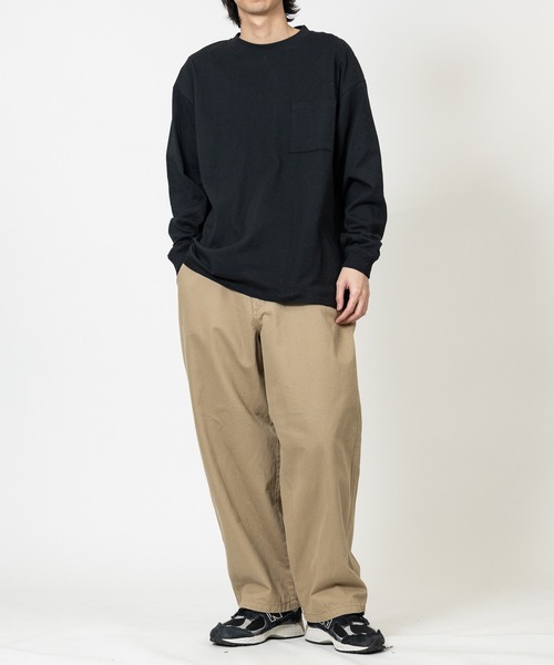 Goodwear（グッドウェア）の「【h】〔Goodwear/グッドウェア〕USAコットン ヘビーウェイト ポケット付きビッグシルエットTシャツ/無地/ロンT（Tシャツ/カットソー・メンズ・ホワイト/ネイビー/ブルー系その他/チャコールグレー/ブラック・MEDIUM/LARGE/X-LARGE）」の15枚目の写真