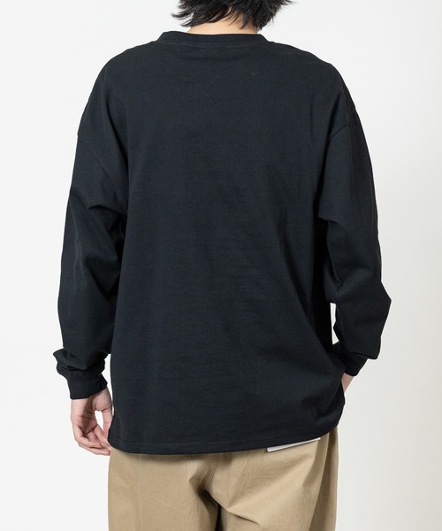 Goodwear（グッドウェア）の「【h】〔Goodwear/グッドウェア〕USAコットン ヘビーウェイト ポケット付きビッグシルエットTシャツ/無地/ロンT（Tシャツ/カットソー・メンズ・ホワイト/ネイビー/ブルー系その他/チャコールグレー/ブラック・MEDIUM/LARGE/X-LARGE）」の14枚目の写真
