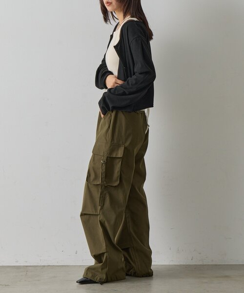 goocy（グーシー）の「カップ付きコードリボンタンクトップ（キャミソール・レディース・ブラック/ホワイト系その他・FREE）」の3枚目の写真