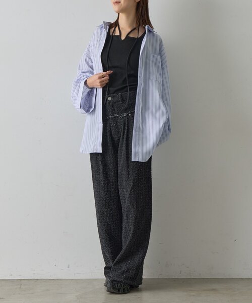 goocy（グーシー）の「カップ付きコードリボンタンクトップ（キャミソール・レディース・ブラック/ホワイト系その他・FREE）」の13枚目の写真