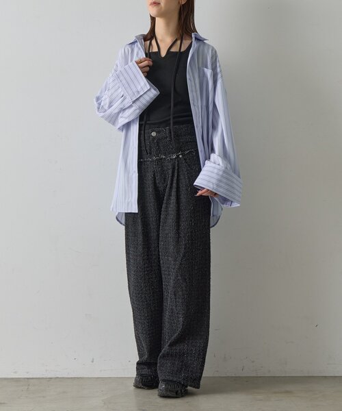 goocy（グーシー）の「カップ付きコードリボンタンクトップ（キャミソール・レディース・ブラック/ホワイト系その他・FREE）」の14枚目の写真