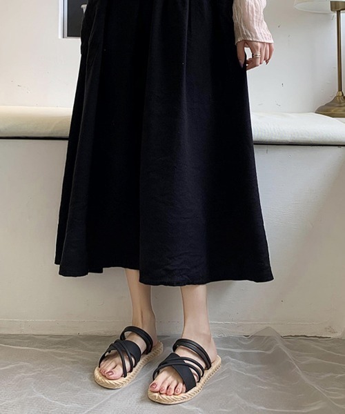 Miniministore(ミニミニストア)の「クロスベルトサンダル レディース 夏(サンダル・レディース・ブラック/アイボリー・L/S/M)」の7枚目の写真