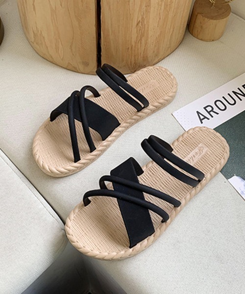 Miniministore(ミニミニストア)の「クロスベルトサンダル レディース 夏(サンダル・レディース・ブラック/アイボリー・L/S/M)」の11枚目の写真