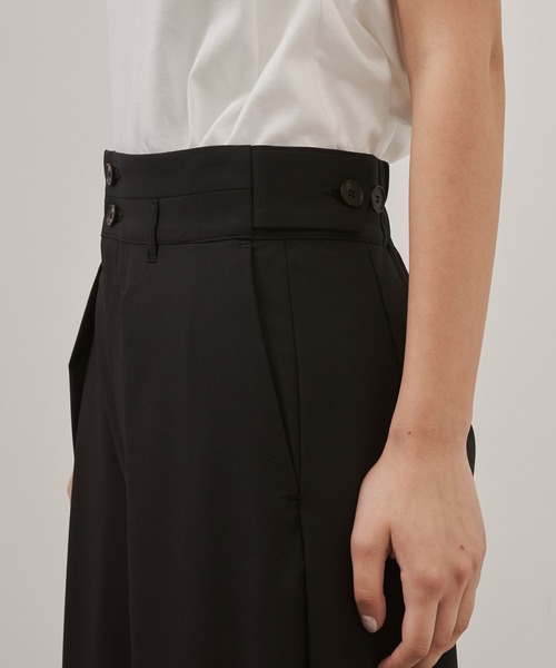 CITY TOKYO(シティトウキョウ)の「【CITY TOKYO/シティートウキョウ】Belt Tuck Pants/ベルトタックパンツ/ワイドパンツ(スラックス・レディース・ネイビー/グレー・1/2)」の13枚目の写真