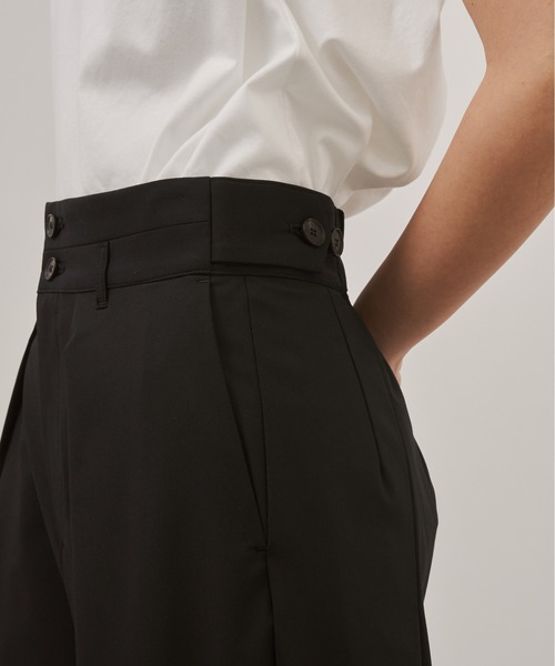 CITY TOKYO(シティトウキョウ)の「【CITY TOKYO/シティートウキョウ】Belt Tuck Pants/ベルトタックパンツ/ワイドパンツ(スラックス・レディース・ネイビー/グレー・1/2)」の14枚目の写真