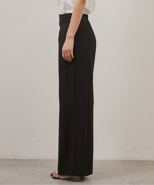 CITY TOKYO(シティトウキョウ)の「【CITY TOKYO/シティートウキョウ】Belt Tuck Pants/ベルトタックパンツ/ワイドパンツ(スラックス・レディース・ネイビー/グレー・1/2)」の16枚目の写真