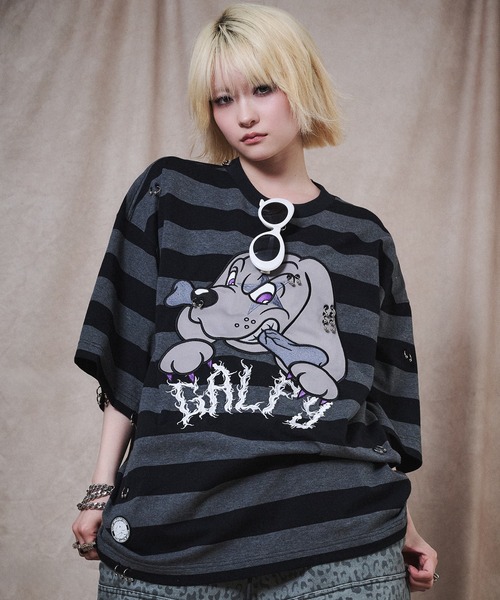 GALFY(ガルフィー)の「GALFY-バチバチピアスTee(Tシャツ/カットソー・メンズ・チャコール/その他1/ブラック・L/XL)」の19枚目の写真