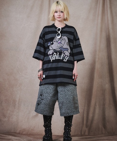 GALFY(ガルフィー)の「GALFY-バチバチピアスTee(Tシャツ/カットソー・メンズ・チャコール/その他1/ブラック・L/XL)」の20枚目の写真