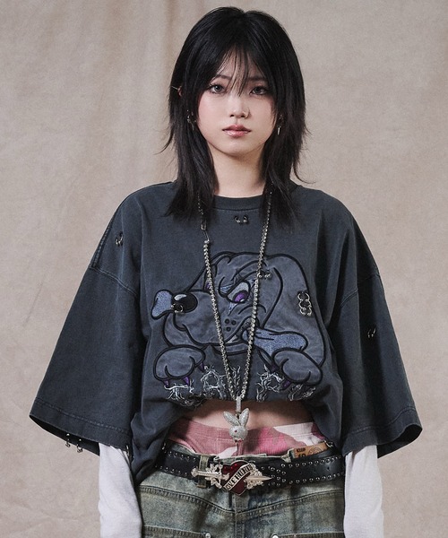 GALFY(ガルフィー)の「GALFY-バチバチピアスTee(Tシャツ/カットソー・メンズ・チャコール/その他1/ブラック・L/XL)」の15枚目の写真