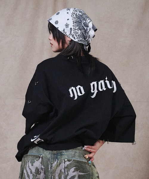 GALFY(ガルフィー)の「GALFY-バチバチピアスTee(Tシャツ/カットソー・メンズ・チャコール/その他1/ブラック・L/XL)」の7枚目の写真