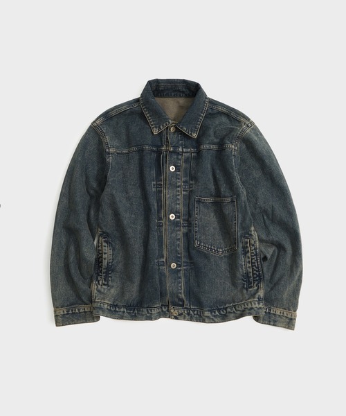 UNITED TOKYO（ユナイテッドトウキョウ）の「【新作/SETUP可】オーバーダイデニム ジャケット（デニムジャケット・メンズ・ブラック/ダークインディゴブルー・1/2）」の2枚目の写真
